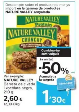 Caprabo NATURE VALLEY Barreta de civada i xocolata negra oferta