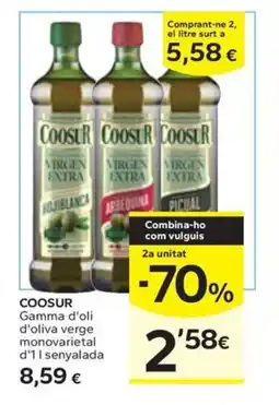 Caprabo COOSUR Gamma d'oli d'oliva verge monovarietal d'11 senyalada oferta
