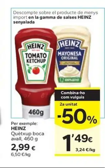Caprabo HEINZ Quètxup boca avall oferta