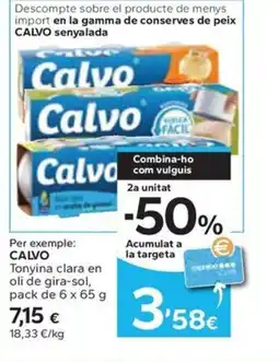 Caprabo CALVO Tonyina clara en oli de gira-sol oferta