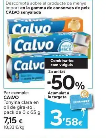 Caprabo CALVO Tonyina clara en oli de gira-sol oferta
