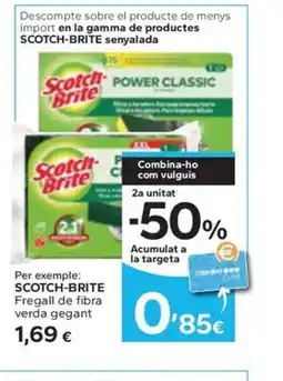 Caprabo SCOTCH-BRITE Fregall de fibra verda gegant oferta