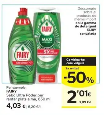 Caprabo FAIRY Sabó Ultra Poder per rentar plats a mà oferta