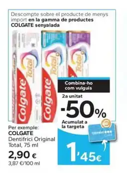 Caprabo COLGATE Dentifrici Original Total oferta