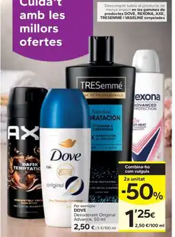 Caprabo DOVE Desodorant Original Advance oferta