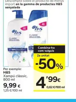 Caprabo H&S Xampú clàssic oferta