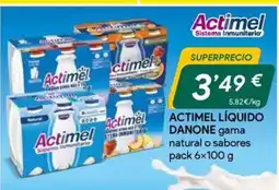 Masymas ACTIMEL Líquido danone gama natural o sabores oferta