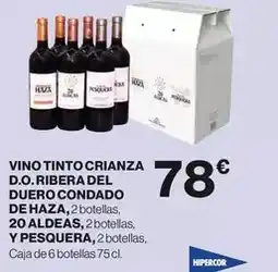 Hipercor Condado de haza - vino tinto crianza d.o. ribera del duero oferta