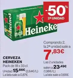 Hipercor Heineken - cerveza oferta