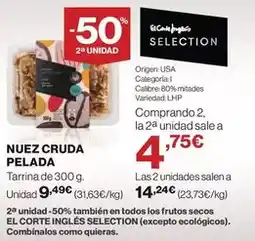 Hipercor Origen - nuez cruda pelada oferta
