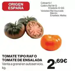 Hipercor Origen - tomate tipo raf o tomate de ensalada oferta