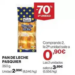 Hipercor Pasquier - pan de leche oferta