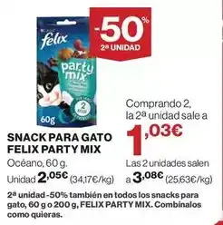 Hipercor Purina - snack para gato felix party mix oferta