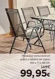 Hipercor Mesa con estructura en acero y tablero en vidrio oferta