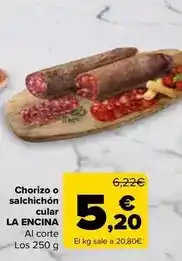 Carrefour Market La encina - chorizo o salchichon cular oferta