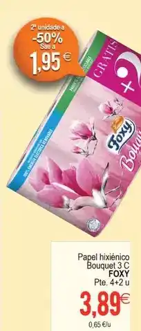 Plenus Supermercados Foxy - papel hixiénico bouquet 3c oferta