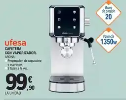 E.Leclerc Ufesa - cafetera con vaporizador arona oferta