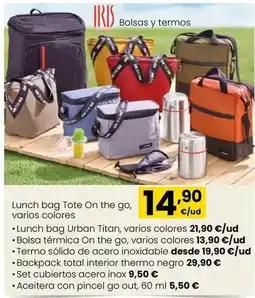 Eroski Iris barcelona - lunch bag tote on the go, varios colores oferta