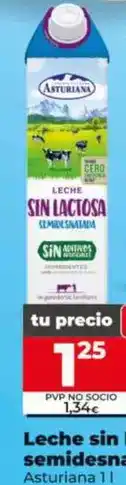 Dia Asturiana - leche sin lactosa desnatada oferta