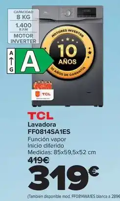 Carrefour Tcl - lavadora ff0814sa1es oferta