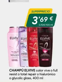 Masymas ELVIVE Champú color vive o full resist o total repair o hialurónico o glycolic gloss oferta