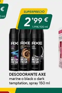 Masymas AXE Desodorante marine o black o dark temptation, spray oferta