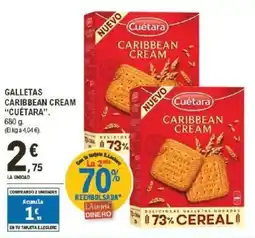 E.Leclerc CUÉTARA Galletas caribbean cream oferta