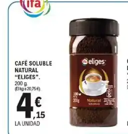 E.Leclerc ELIGES Café soluble natural oferta