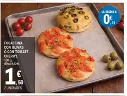 E.Leclerc Focaccina con olivas o con tomate cherry oferta