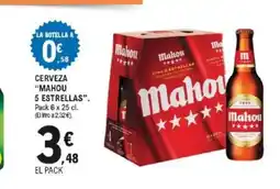 E.Leclerc MAHOU 5 ESTRELLAS Cerveza oferta