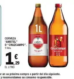 E.Leclerc AMSTEL O CRUZCAMPO Cerveza oferta