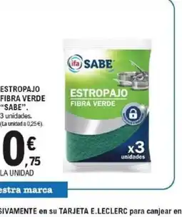 E.Leclerc SABE Estropajo fibra verde oferta