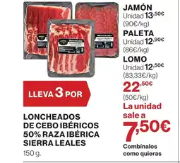 Supercor Loncheados de cebo ibéricos 50% raza ibérica sierra leales oferta