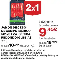 Supercor Jamón de cebo de campo ibérico 50% raza ibérica redondo iglesias oferta