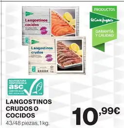 Supercor Langostinos crudos o cocidos oferta