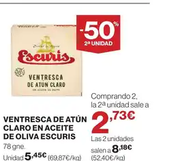 Supercor ESCURIS Ventresca de atún claro en aceite de oliva oferta