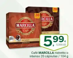 Supermercados Dani MARCILLA Café ristretto o intenso 20 cápsulas oferta