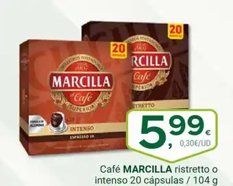 Supermercados Dani MARCILLA Café ristretto o intenso 20 cápsulas oferta