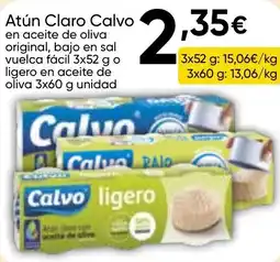 Cash FROIZ CALVO Atún Claro en aceite de oliva original, bajo en sal vuelca fácil o ligero en aceite de oliva oferta