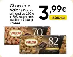 Cash FROIZ VALOR Chocolate 82% con almendras o 70% negro con avellanas oferta