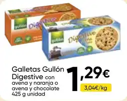 Cash FROIZ GULLON Galletas Digestive con avena y naranja o avena y chocolate oferta