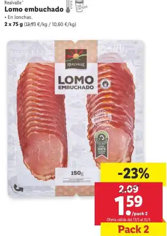 Lidl Lomo embuchado 2 x 75g oferta