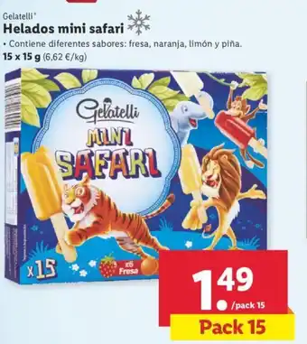 Lidl Helados mini safari 15 x 15g oferta