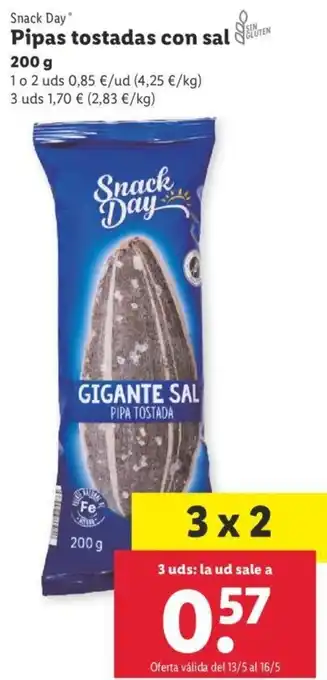 Lidl Pipas tostadas con sal 200g oferta