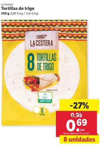 Lidl Tortillas de trigo 320g oferta