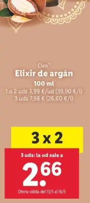 Lidl Elixir de argán 100ml oferta