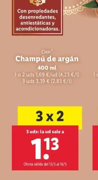 Lidl Champú de argán 400ml oferta