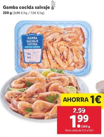 Lidl Gamba cocida salvaje 250g oferta