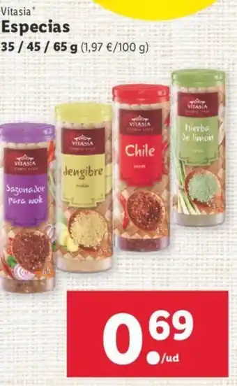 Lidl Especias 35/45/65 g oferta