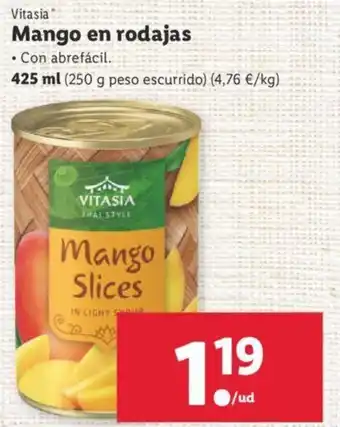Lidl Mango en rodajas 425 ml oferta